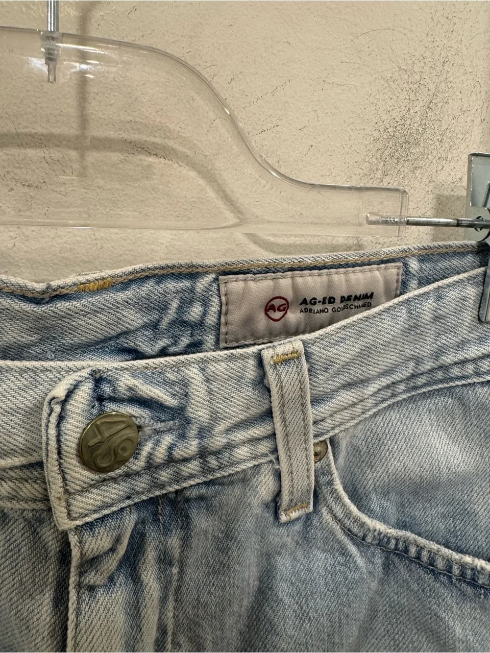 AG Adriano Goldschmied Light Blue Cutoff Denim Shorts